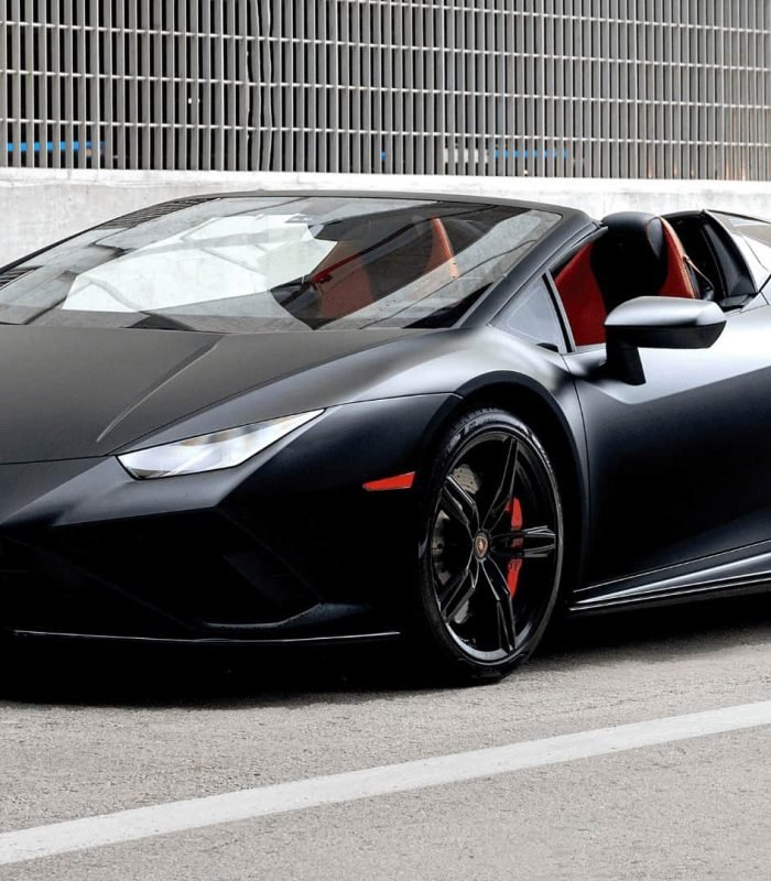 Matte-Black-Lamborghini-Huracan-Evo-Spyder-Front-3